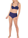 Plain Navy Underwired Bikini Top and Bottoms Set