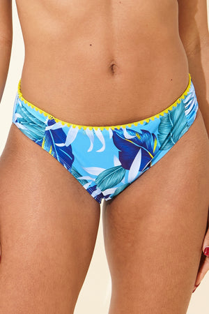 Blue Leaf High Leg Bikini Briefs