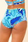 Blue Leaf High Waist Bikini Briefs