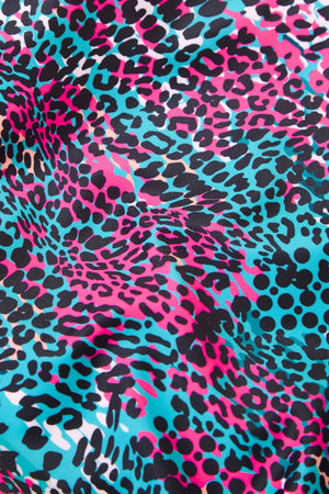 Neon Leopard Ruched Swim Skirt