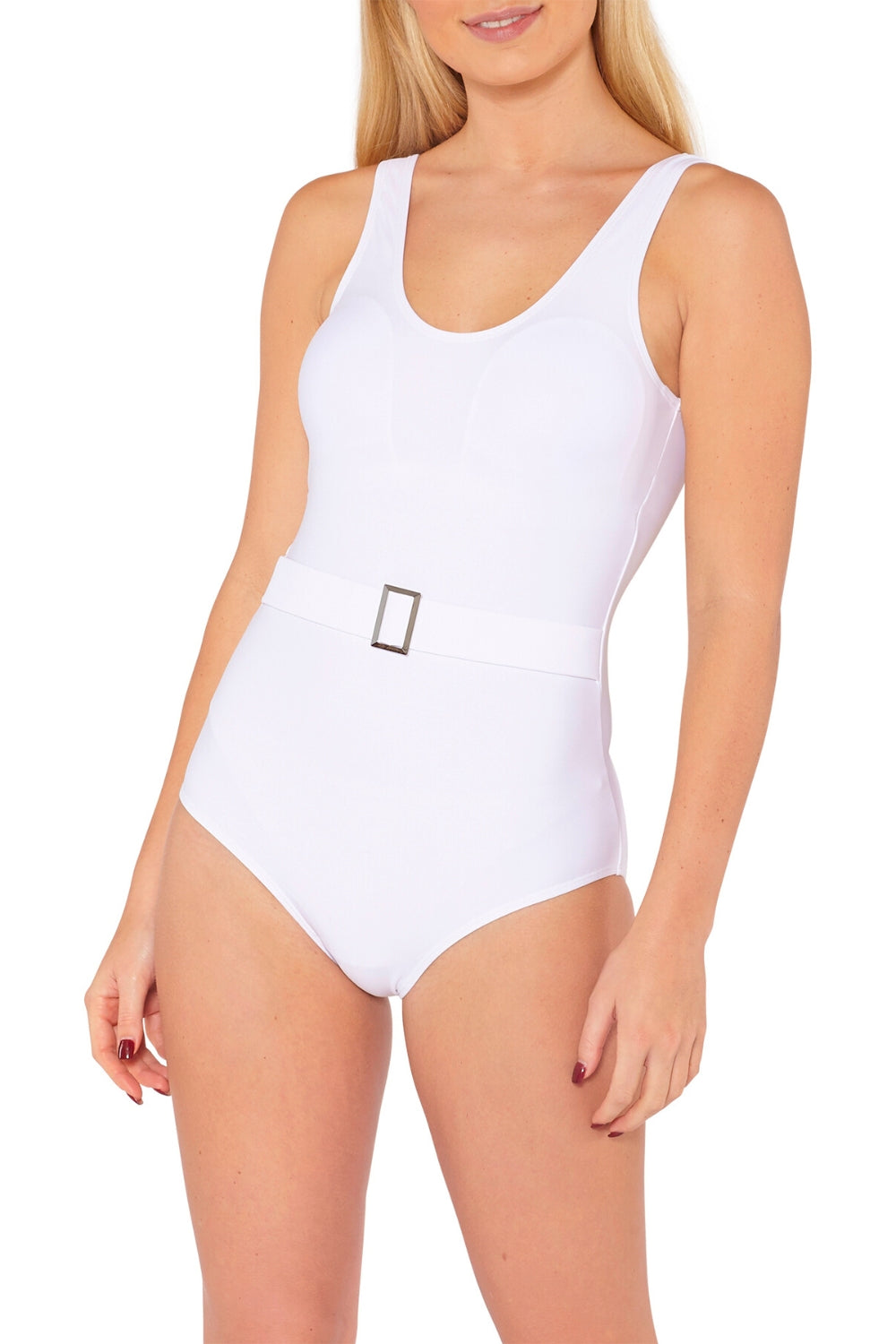 White Belted Swimsuit