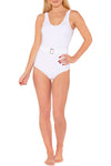 White Belted Swimsuit