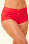 Red High Waist Bikini Briefs