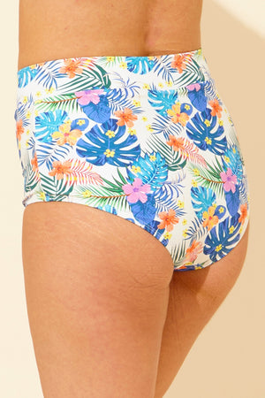 Tropical High Waist Side Tie Bikini Brief