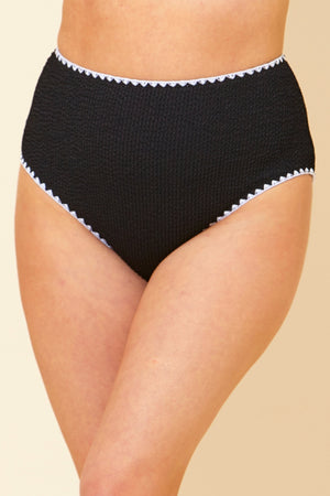 Whipstitch Textured High Waist Bikini Brief