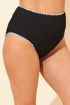 Whipstitch Textured High Waist Bikini Brief