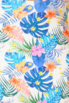 Tropical Fluted Sleeve Swimsuit