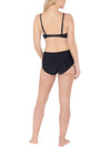 Geometric Black Underwired Frill Bikini Top Fastening