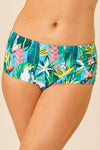 Bright Floral Tropical High Waist Bikini Brief Closeup