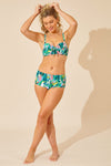 Bright Floral Tropical High Waist Bikini Brief Full Set