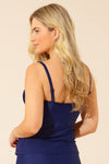 Navy Ruched Front Tankini Top Back