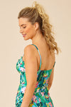 Bright Floral Side Tie Tankini Top Side