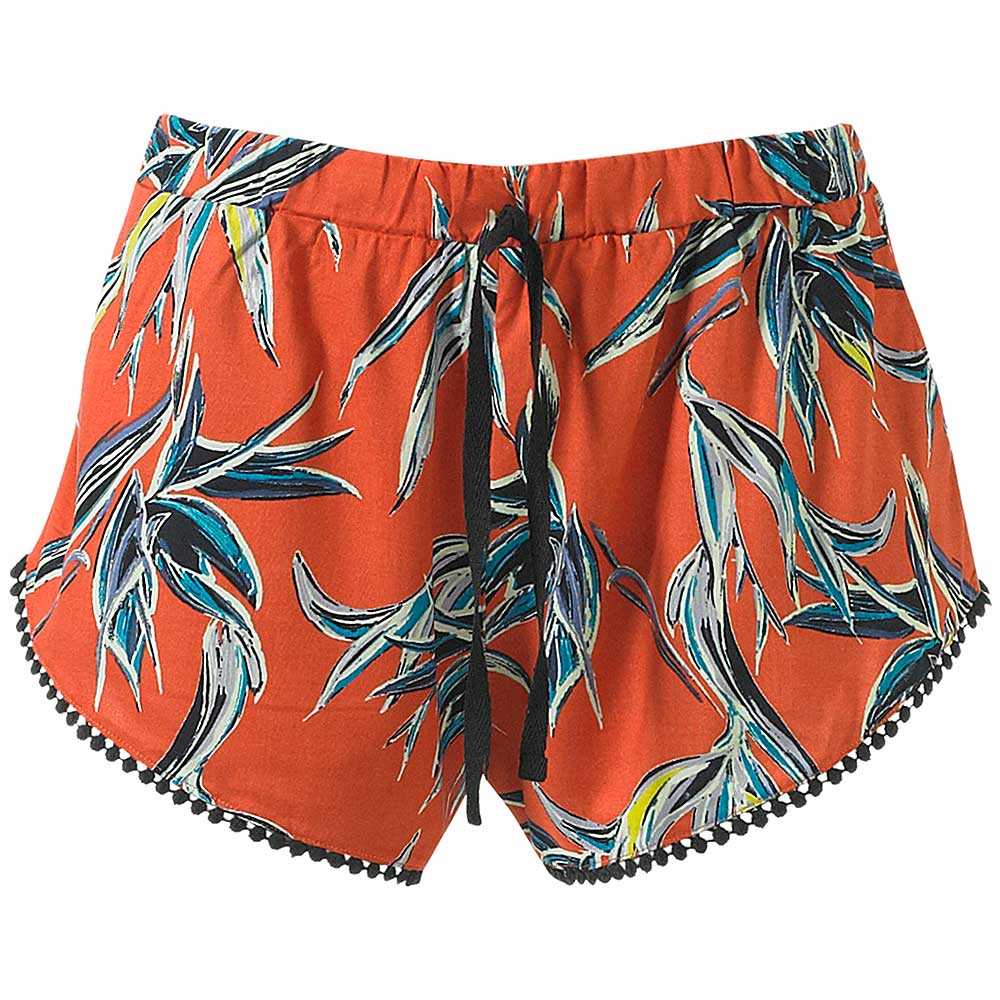 Red Tropical Beach Shorts
