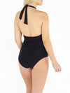 Black Waterfall Frill Front Swimsuit