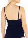 Navy Blue Textured Frill Tankini Top Back