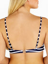 Stripe Navy & White Frill Bikini Top Bra Fastening
