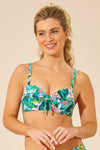 bright floral underwired frill bikini top