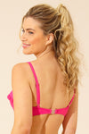 pink underwired frill bikini top - side view