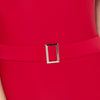 Red Belted Swimsuit Closeup