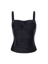 Black Ruched Front Tankini Top