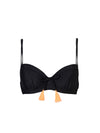 Black Underwired Tie Detail Bikini Top