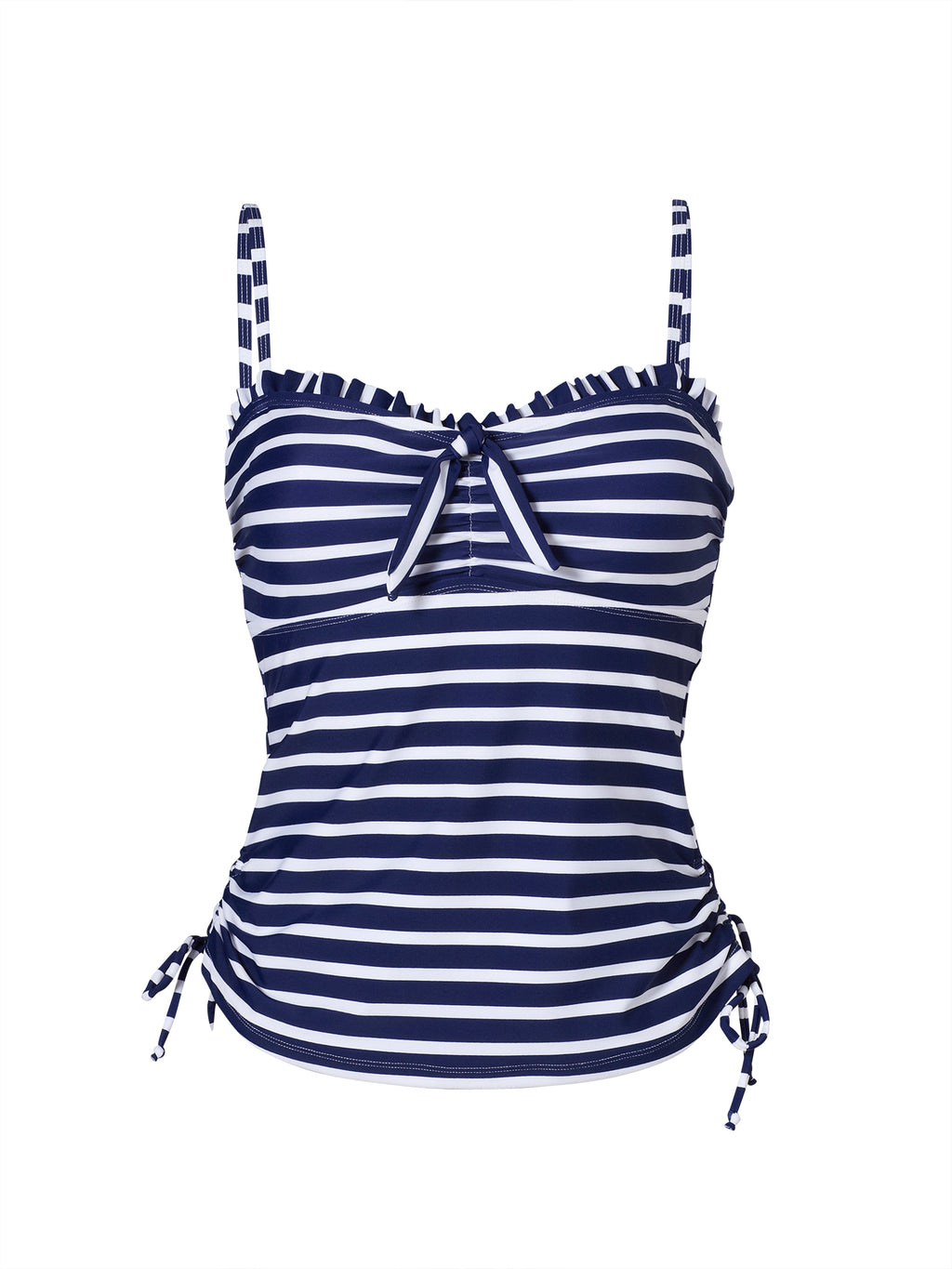 Blue & White Striped Bikini Top