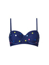 Navy Blue Multicolour Spot Underwired Bikini Top
