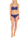 Navy Blue Multicolour Spot Underwired Bikini Top and Bottoms Set