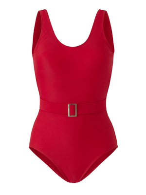 Red Belted Swimsuit